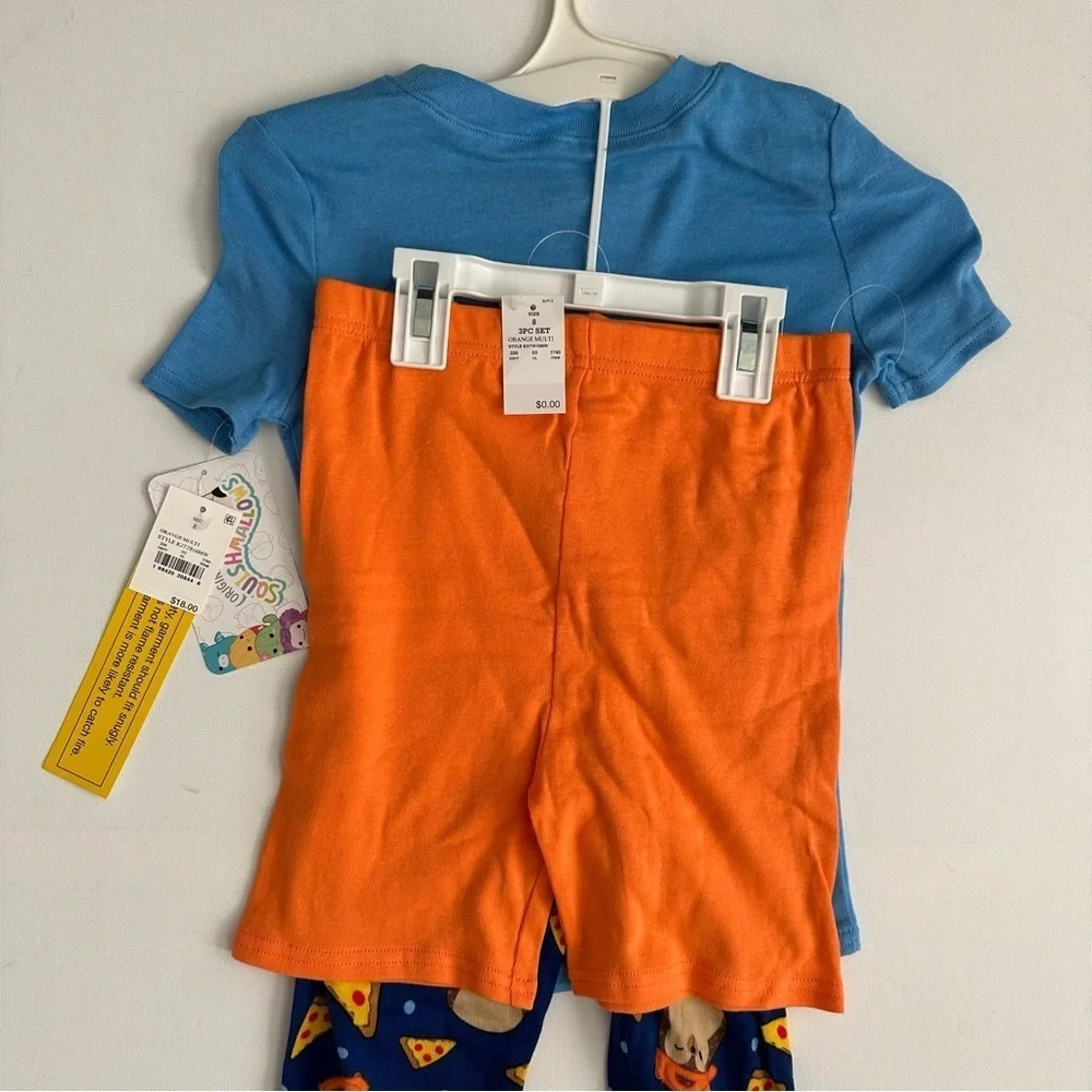 Squishmallows 3-Piece Pajama Set Size 8 Boys